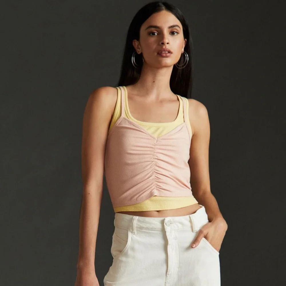 NWT Anthropologie Ruched Layered Tank - Picture 4 of 12